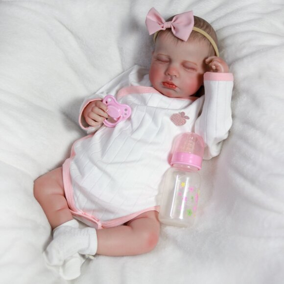 Handmade Realistic Reborn Baby Dolls Vinyl Silicone Newborn Doll Real Girl Gift - Picture 6 of 8